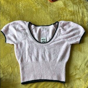 Urban Outfitters Pink Knit Top with Black Trim